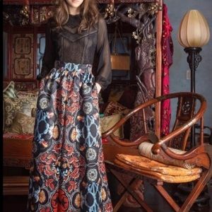 Alice+Olivia Printed Duchesse Satin Wide-Leg Pants